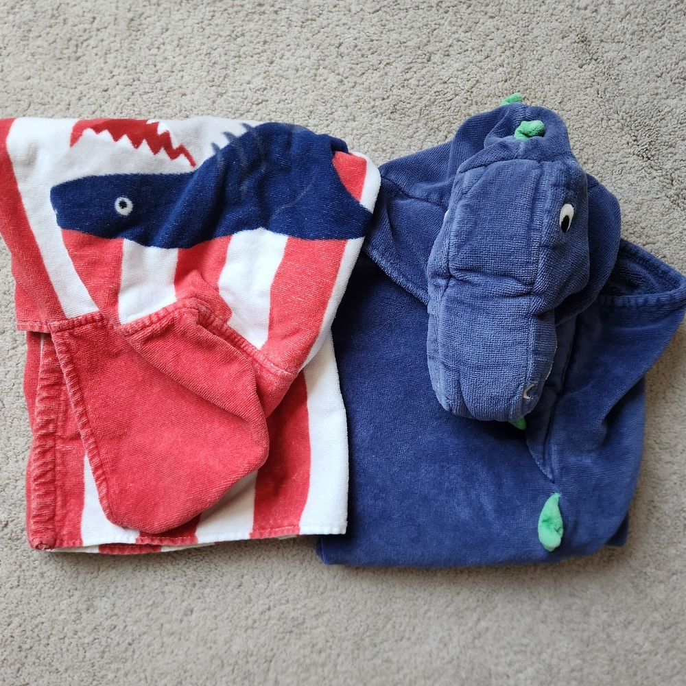Pottery Barn Kids Infant Towel Set - Dinosaur and shark